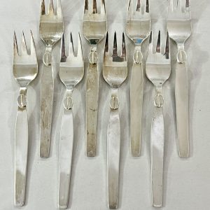 Zoegas tårtgafflar, nysilver