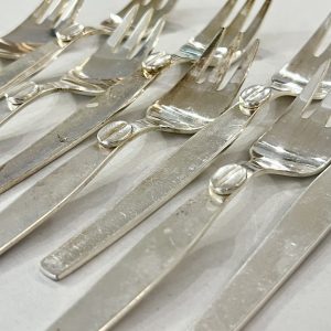 Zoegas tårtgafflar, nysilver