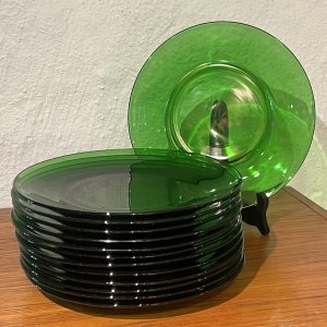 Vereco, gröna tallrikar i glas