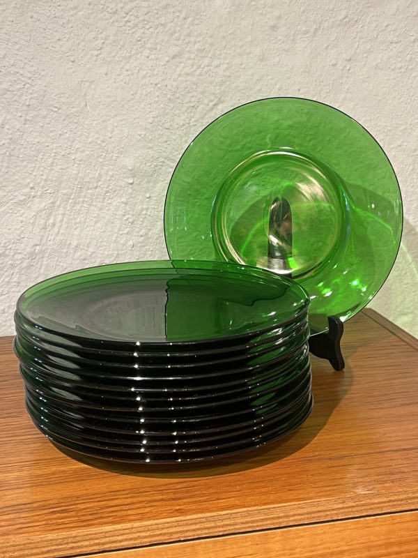 Vereco, gröna tallrikar i glas